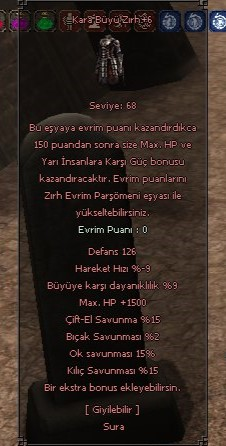 +6 KARA BÜYÜ ZIRH