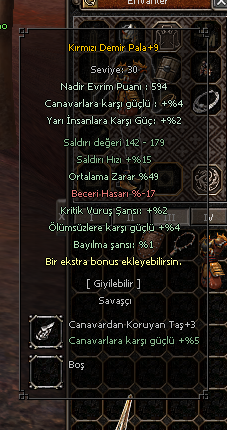 +9 KDP 49 ORT 2 KRİT +3 CANAVAR TAŞLI