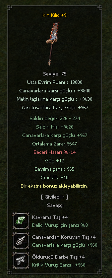 +9 KİN 47 ORT 12 GÜÇ