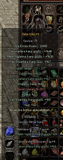 YOK BÖYLE ZEHİR 58 ORT ZEKA 12 GÜÇ 12 